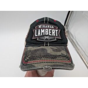 Miranda Lambert Country Music Camo Distressed Mesh Back Trucker Hat Black Tan